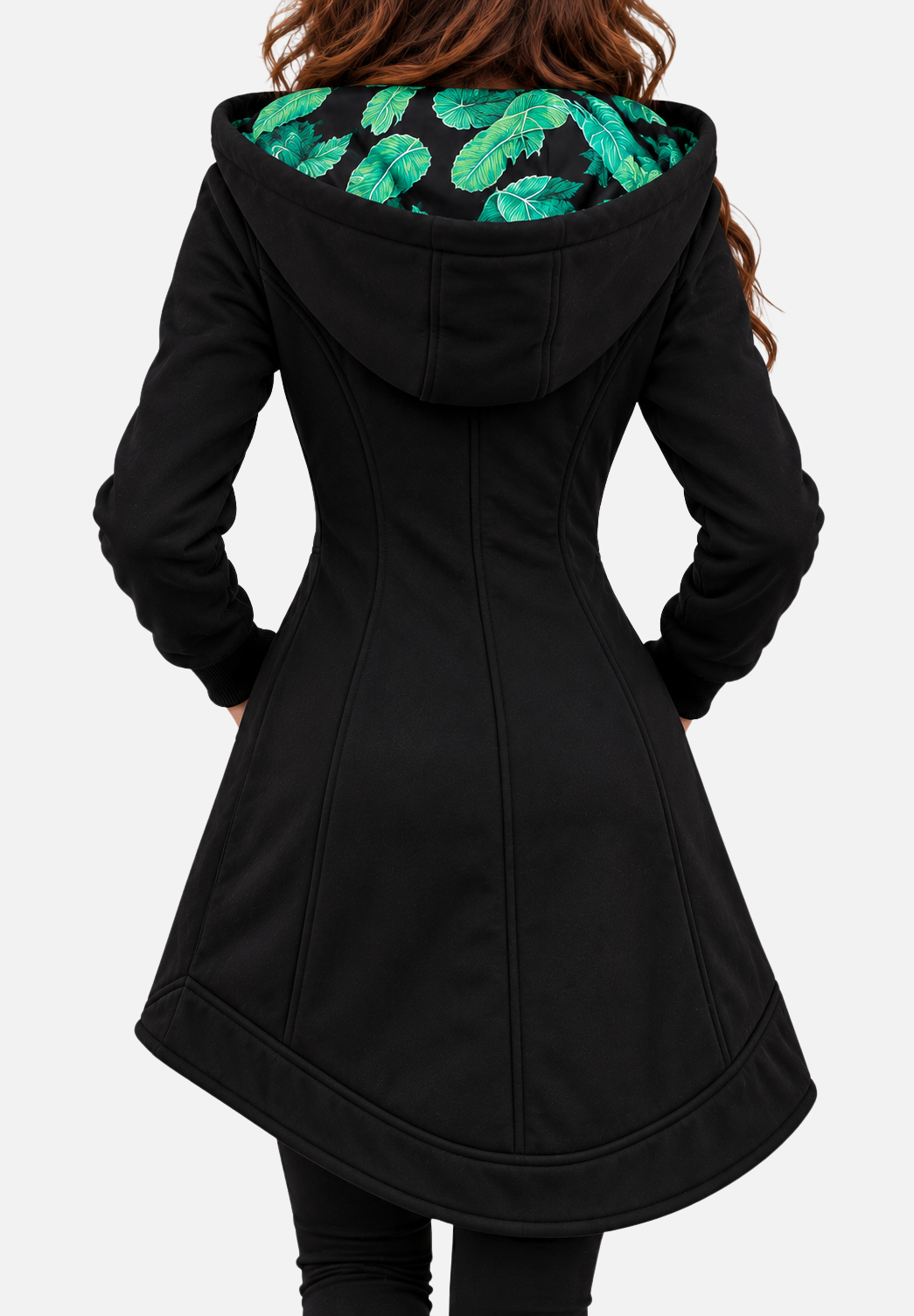 Anna Women's Hooded Longline Zip-Up Coat