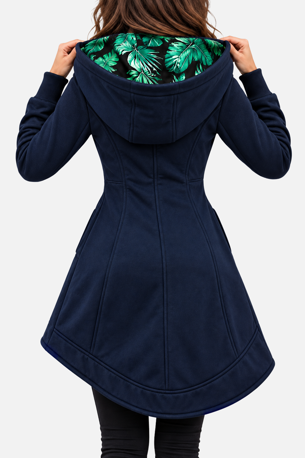 Anna Women's Hooded Longline Zip-Up Coat