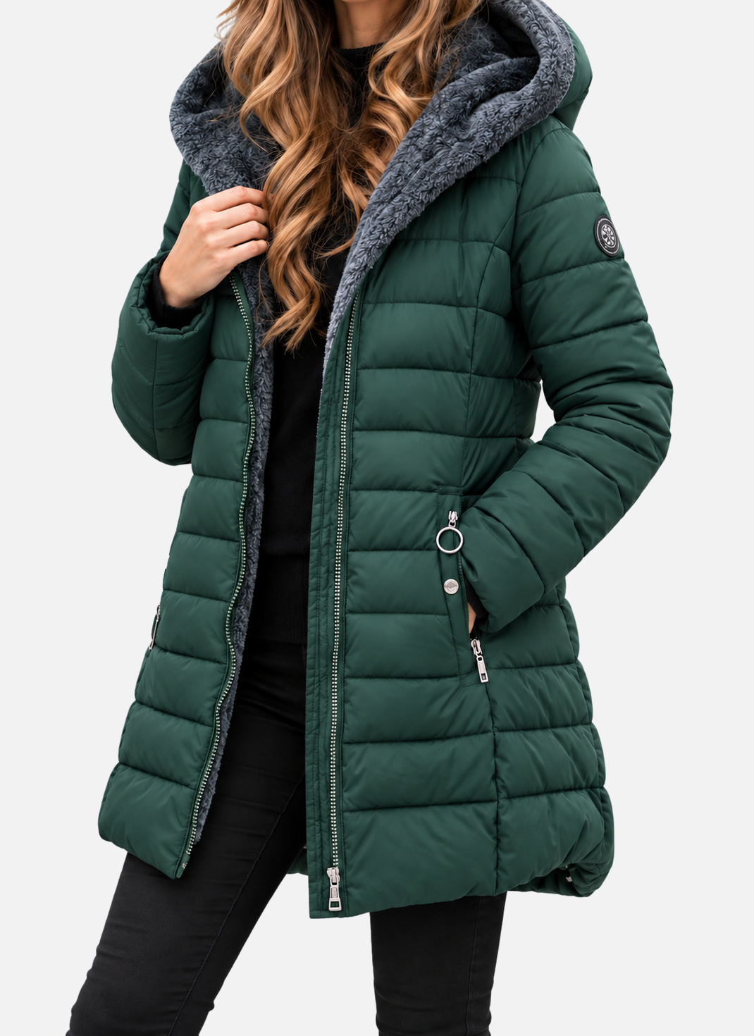 Olivia Women's Hooded Quilted Winter Puffer Coat